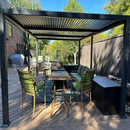PURPLE LEAF Lamellen Pergola Outdoor Aluminium Pergola mit Verstellbarem Lamellendach für Terrasse und Garten Anthrazit