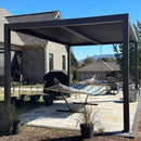 PURPLE LEAF Lamellen Pergola Outdoor Aluminium Pergola mit verstellbarem Dach für Deck Hinterhof Garten Hardtop Gazebo