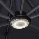 PURPLE LEAF Sonnenschirm Set in Holzoptik – Alu-Ampelschirm mit Ständer, LED-Zentrumleuchte und Schutzhülle, 360° drehbar, mit Kurbel