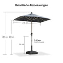 PURPLE LEAF Sonnenschirm Alu Gartenschirm mit Schirmständer, 30° Neigung, Terrassenschirm Tischschirm, Wasserdichter Mittelstockschirm für Garten & Markt