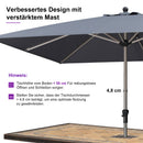PURPLE LEAF Sonnenschirm Garten-Mittelsäulenschirm zum Öffnen Schließen Aluminium Marktschirm Groß UV-Schutz Mittelstockschirme Tischschirm Waterdicht für Market