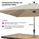 PURPLE LEAF Sonnenschirm Garten-Mittelsäulenschirm zum Öffnen Schließen Aluminium Marktschirm Groß UV-Schutz Mittelstockschirme Tischschirm Waterdicht für Market