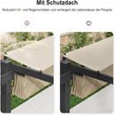 PURPLE LEAF Pergola Aluminium Einziehbare für den Außenbereich mit Sonnenschutzdach, Terrasse, Unterstand für Hinterhof, Metallgrill-Pavillon-PRG
