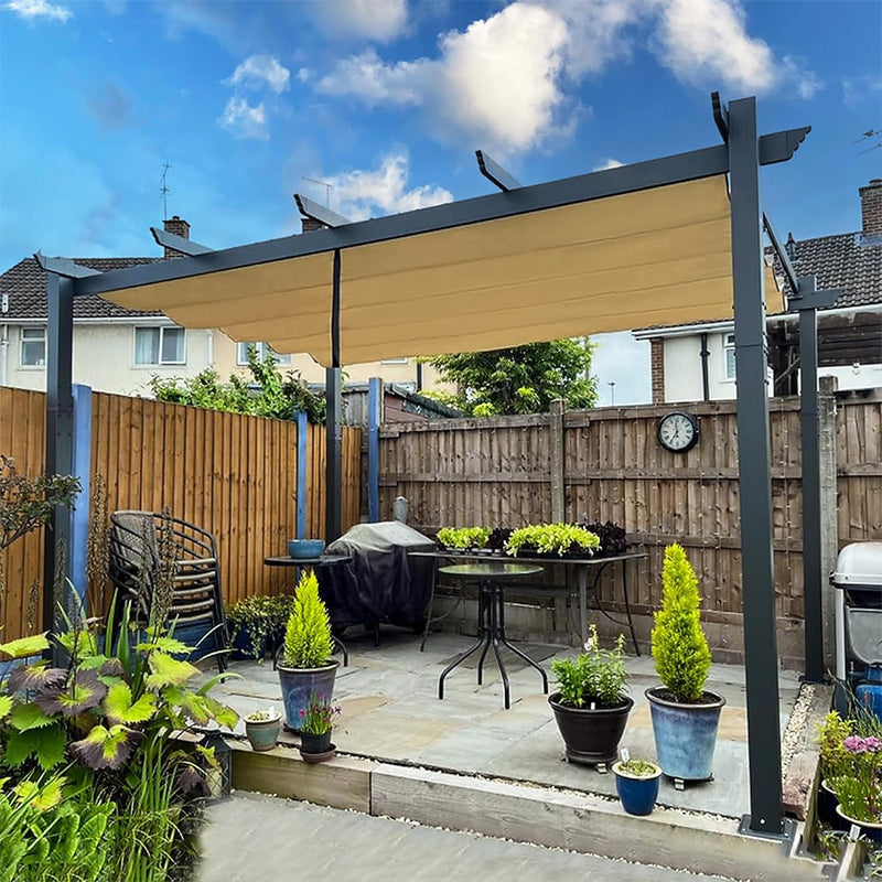PURPLE LEAF Pergola Metall Garten Pavillon Pergola Wasserdicht Stabil Winterfest, Gartenpavillon Mit Sonnenschutz Überdachung