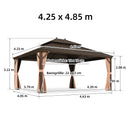 PURPLE LEAF Alu Pavillon Wasserdicht Stabil Winterfest Gartenpavillon mit Moskitonetz Hardtop Pavillon mit Stahldach, Bronze