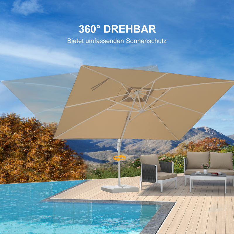 PURPLE LEAF Weißer Outdoor Terrassenschirm Preiswerter großer Terrassenschirm