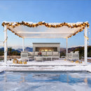 PURPLE LEAF Lamellen Pergola lamellendach Moderne weiße Pergola mit verstellbarem Dach für Terrasse Hinterhof Garten