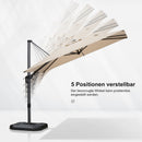 PURPLE LEAF Wirtschaftlicher Terrassen-Sonnenschirm mit drehbarem Rechteck und quadratischem Outdoor-Sonnenschirm