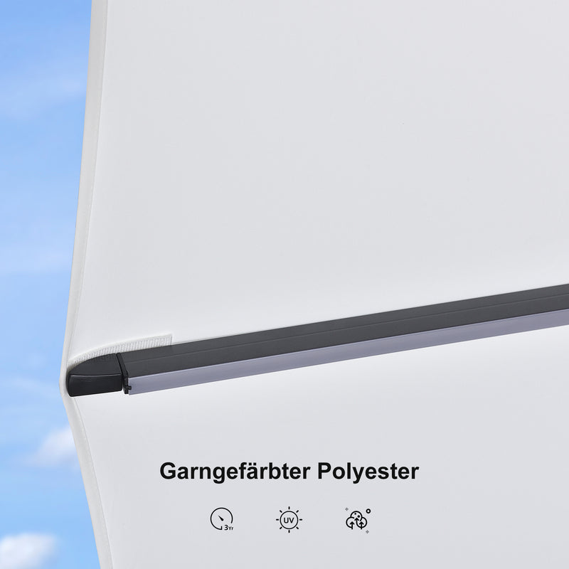 PURPLE LEAF LED Ampelschirm mit Kurbel 360-Grad Drehbar und Schirmständer