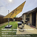 PURPLE LEAF Sonnenschirm Rechteckig Groß Stabil Marktschirm Groß 360°Rotation, Gartenschirm mit Kurbel