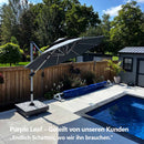 PURPLE LEAF Sonnenschirm Balkon runder Regenschirm, mit 360° Rotation, Gartenschirm mit Kurbel