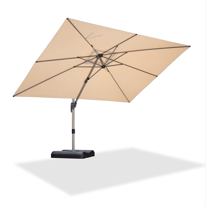 PURPLE LEAF Deluxe - Aluminium Outdoor Patio-Sonnenschirm Quadratisch  Edel, windfest und vielseitig einstellbar