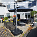 PURPLE LEAF Sonnenschirm Balkon runder Regenschirm, mit 360° Rotation, Gartenschirm mit Kurbel