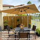 PURPLE LEAF rechteckiger Sonnenschirm mit Schirmständer ideal für Garten & Terrasse mit UV-Schutz