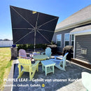 PURPLE LEAF Sonnenschirm Rechteckig Groß Stabil Marktschirm Groß 360°Rotation, Gartenschirm mit Kurbel