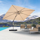 PURPLE LEAF Deluxe - Aluminium Outdoor Patio-Sonnenschirm Quadratisch  Edel, windfest und vielseitig einstellbar