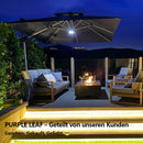 PURPLE LEAF Sonnenschirm Ampelschirm Drehbar Neigbar Kippbar Marktschirm 360°Rotation, Gartenschirm mit Kurbel