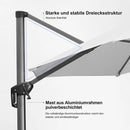 PURPLE LEAF Sonnenschirm Groß Ampelschirm mit Kurbel 360-Grad Drehbar mit Schirmständer