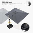 PURPLE LEAF Deluxe - Aluminium Outdoor Patio-Sonnenschirm Quadratisch  Edel, windfest und vielseitig einstellbar