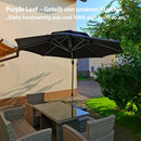 PURPLE LEAF Sonnenschirm Balkon runder Regenschirm, mit 360° Rotation, Gartenschirm mit Kurbel