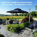 PURPLE LEAF Sonnenschirm Balkon runder Regenschirm, mit 360° Rotation, Gartenschirm mit Kurbel