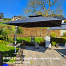 PURPLE LEAF Sonnenschirm Ampelschirm Drehbar Neigbar Kippbar Marktschirm 360°Rotation, Gartenschirm mit Kurbel