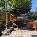 PURPLE LEAF Sonnenschirm Balkon runder Regenschirm, mit 360° Rotation, Gartenschirm mit Kurbel