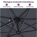 PURPLE LEAF Sonnenschirm Groß Ampelschirm mit Kurbel 360-Grad Drehbar mit Fußpedal für Terrasse, Balkon Sonnenschutz