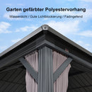 PURPLE LEAF Grauer Hardtop-Pavillon mit robustem Doppel-Dach aus verzinktem Stahl und Lichterkette - transparent