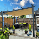 PURPLE LEAF Pergola Metall Garten Pavillon Aluminium Gazebo Wasserdicht Stabil Winterfest Gartenpavillon Mit Sonnenschutz Überdachung -milchweiße Lichterkette