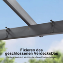PURPLE LEAF Pergola Metall Garten Pavillon Aluminium Gazebo Wasserdicht Stabil Winterfest Gartenpavillon Mit Sonnenschutz Überdachung -milchweiße Lichterkette