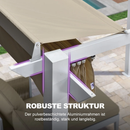 PURPLE LEAF Outdoor Retractable Pergola mit Doppelsonnenschutz-Überdachung Weiß Heavy-Duty Aluminium-Pergola Patio Moderne Pergola für Garten Deck Hinterhof milchweiße Lichterkette
