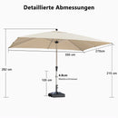 PURPLE LEAF Sonnenschirm mit Schirmständer Garten-Mittelsäulenschirm Set – Aluminium Marktschirm Groß, Wasserfest & UV-Schutz, Stabiler Tischschirm für Terrasse und Balkon