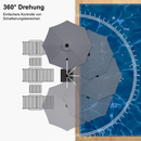 PURPLE LEAF Runder Sonnenschirm mit LED-Solarbeleuchtung und Schirmständer