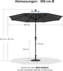 PURPLE LEAF Mittelstock-Sonnenschirm mit Kurbel & Neigungsfunktion – ideal für Terrasse und Garten