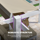 PURPLE LEAF Ausziehbare Outdoor Pergola mit Doppel-Sonnensege & Seitenschutzvorhängen  Weiße Aluminium-Pergola  Moderne Terrassen-Markise für Garten Hof&Terrasse kaki