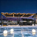 PURPLE LEAF Lamellen Pergola Lamellendach mit LED-Lichtleiste für Garten Terrasse, Grau