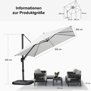 PURPLE LEAF Quadratische und Rechteckige Sonnenschirme mit Drehfunktion und Schirmständer