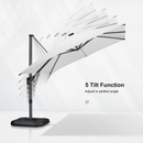 PURPLE LEAF Sonnenschirm Groß Ampelschirm mit Kurbel 360-Grad Drehbar mit Schirmständer