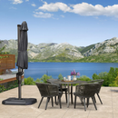 PURPLE LEAF Sonnenschirm Groß Ampelschirm mit Kurbel 360-Grad Drehbar mit Fußpedal für Terrasse, Balkon Sonnenschutz