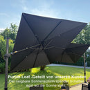 PURPLE LEAF Wirtschaftlicher Terrassen-Sonnenschirm mit drehbarem Rechteck und quadratischem Outdoor-Sonnenschirm