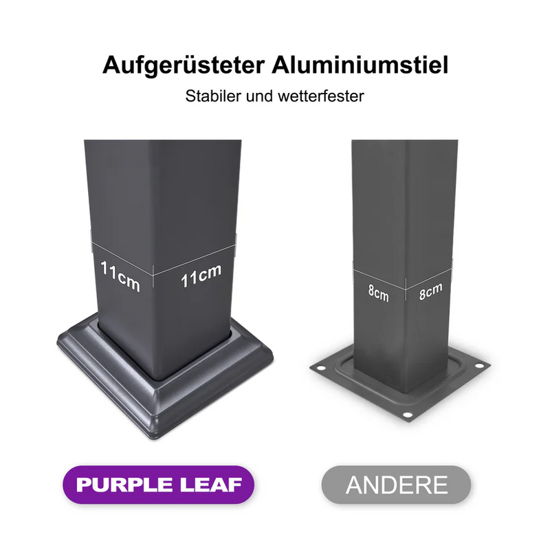PURPLE LEAF Lamellen Pergola Outdoor Aluminium Pergola mit Verstellbarem Lamellendach für Terrasse und Garten Grau