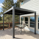 PURPLE LEAF Lamellen Pergola Outdoor Aluminium Pergola mit Verstellbarem Lamellendach für Terrasse und Garten Anthrazit