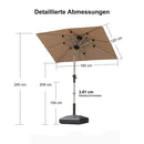 PURPLE LEAF Sonnenschirm Alu Gartenschirm mit Schirmständer, 30° Neigung, Terrassenschirm Tischschirm, Wasserdichter Mittelstockschirm für Garten & Markt