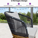 PURPLE LEAF 9-teiliges Gartenmöbel-Set aus Aluminium, Terrassenmöbel, 8 Gartenstühle mit Tisch, rostfest, Balkonmöbel, Ess-Set für den Garten, Natur