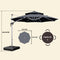 PURPLE LEAF Sonnenschirm Balkon runder Regenschirm, mit 360° Rotation, Gartenschirm mit Kurbel