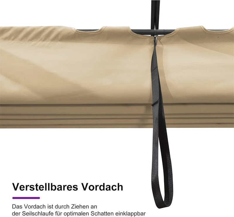 PURPLE LEAF Pergola Metall Garten Pavillon Pergola Wasserdicht Stabil Winterfest, Gartenpavillon Mit Sonnenschutz Überdachung