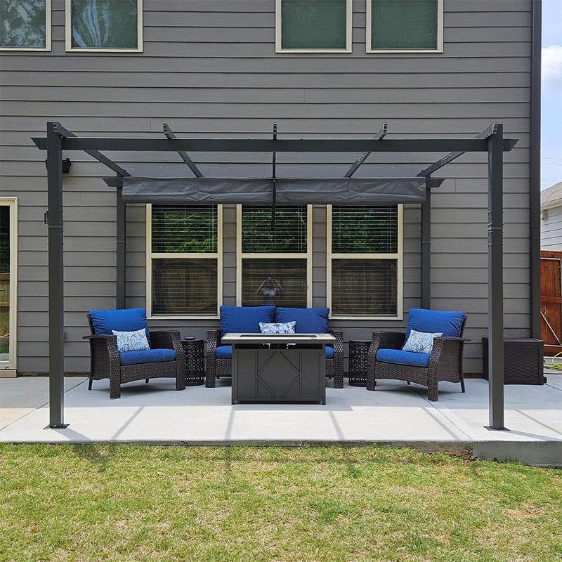 PURPLE LEAF Pergola Metall Garten Pavillon Pergola Wasserdicht Stabil Winterfest, Gartenpavillon Mit Sonnenschutz Überdachung