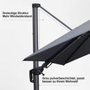 PURPLE LEAF Wirtschaftlicher Terrassen-Sonnenschirm mit drehbarem Rechteck und quadratischem Outdoor-Sonnenschirm