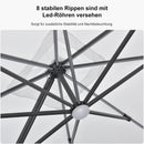 PURPLE LEAF LED Ampelschirm mit Kurbel 360-Grad Drehbar und Schirmständer